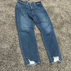 LOFT | Ann Taylor | frayed ripped curvy skinny crop jeans | 27/4